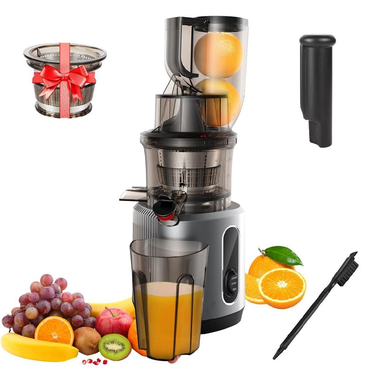 推薦 家庭用電動ジュースプレス 咀嚼ジューサーマシン お手入れ簡単 リバース機能 40 65 rpmの強力なモーター低速咀嚼ジュース 静かな