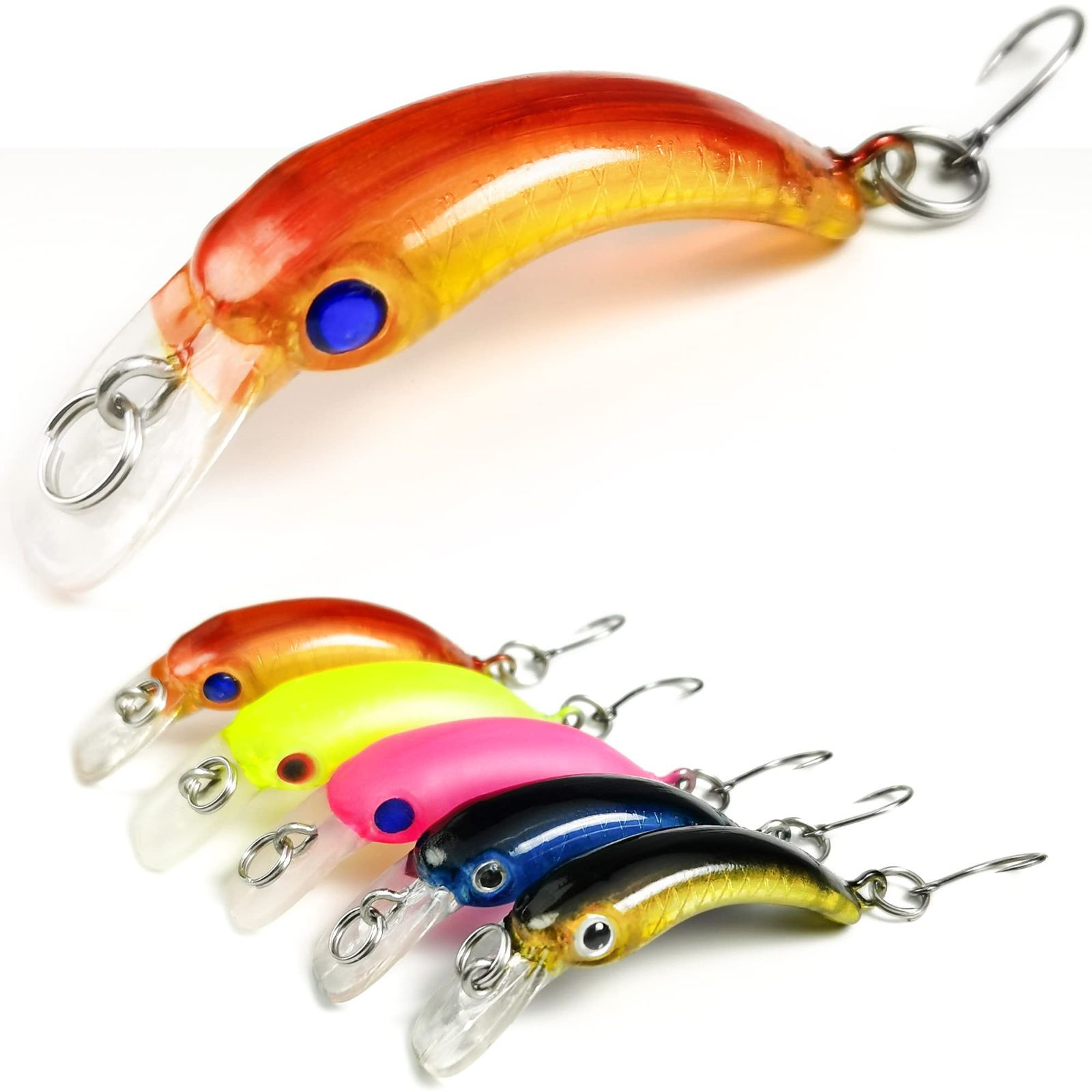 在庫セール】渓流ルアーセット 5個5色 トラウト ミノー 管理釣り場