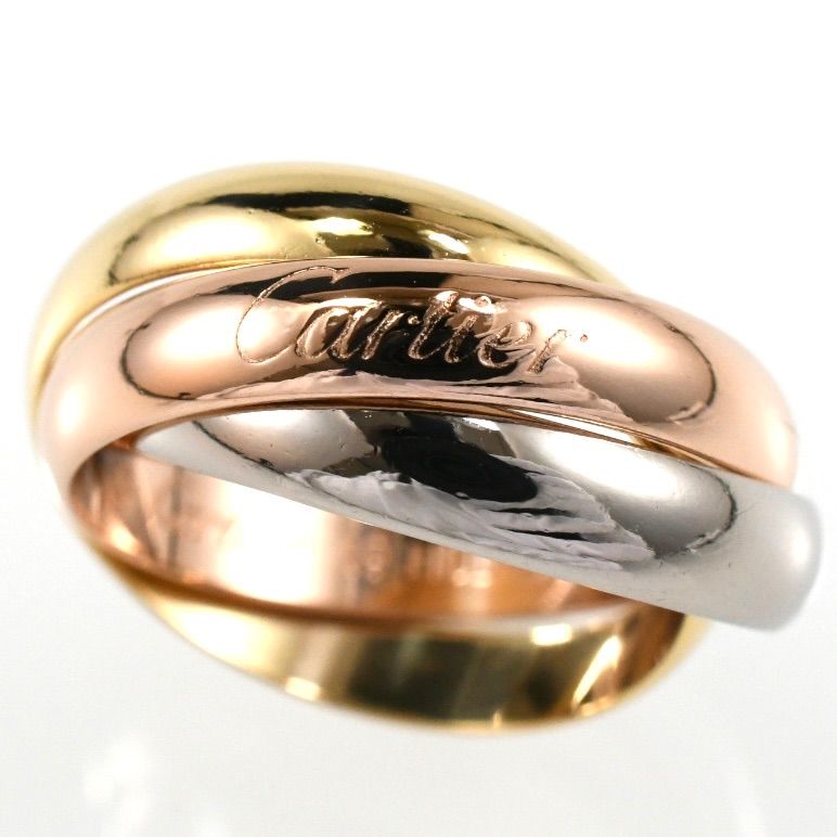 Cartier カルティエ トリニティリング MM スリー 3連リング K 18 SIZE 49 AU 750 クラシック 指輪