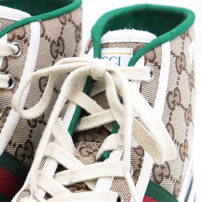 美品】GUCCI グッチ スニーカー ハイカット TENNIS 1977 GGキャンバス