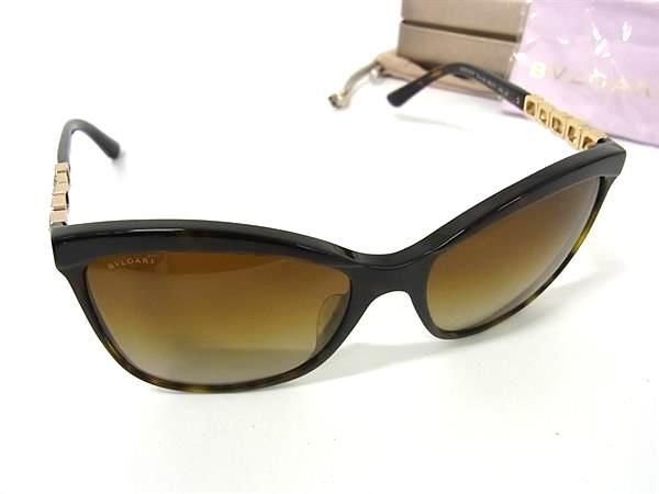 BVLGARI ブルガリ サングラス 8163BF ダークブラウン ブラウングラデーション プラスチック ユニセックス ラインストーン 美品【本物保証】 BVLGARI ブルガリ サングラス 8163BF ダークブラウン ブラウン