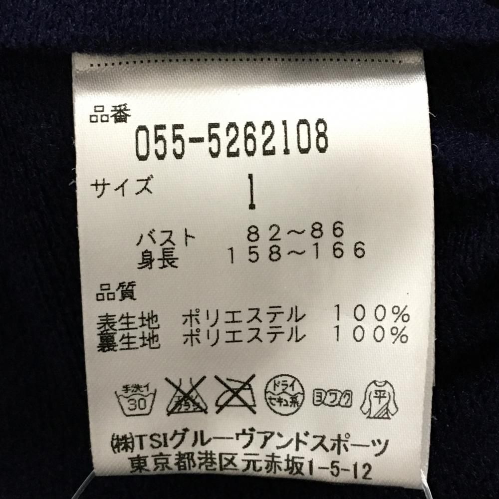 美品】パーリーゲイツ ボアジップパーカー ダークネイビー ワッペン