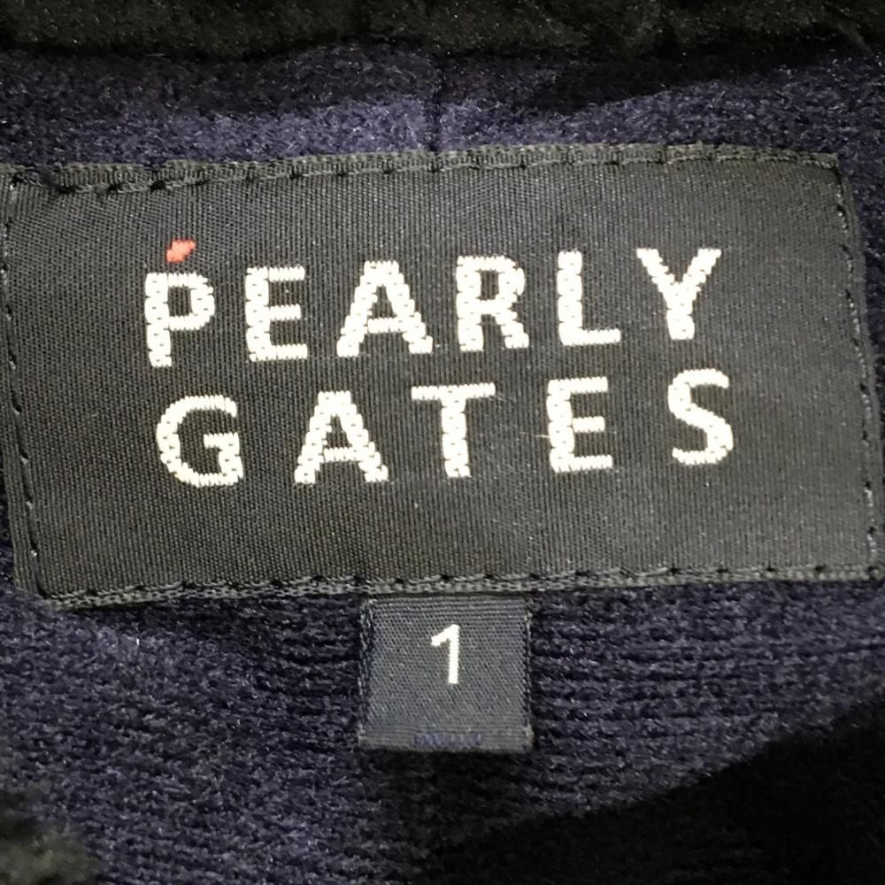 美品】パーリーゲイツ ボアジップパーカー ダークネイビー ワッペン