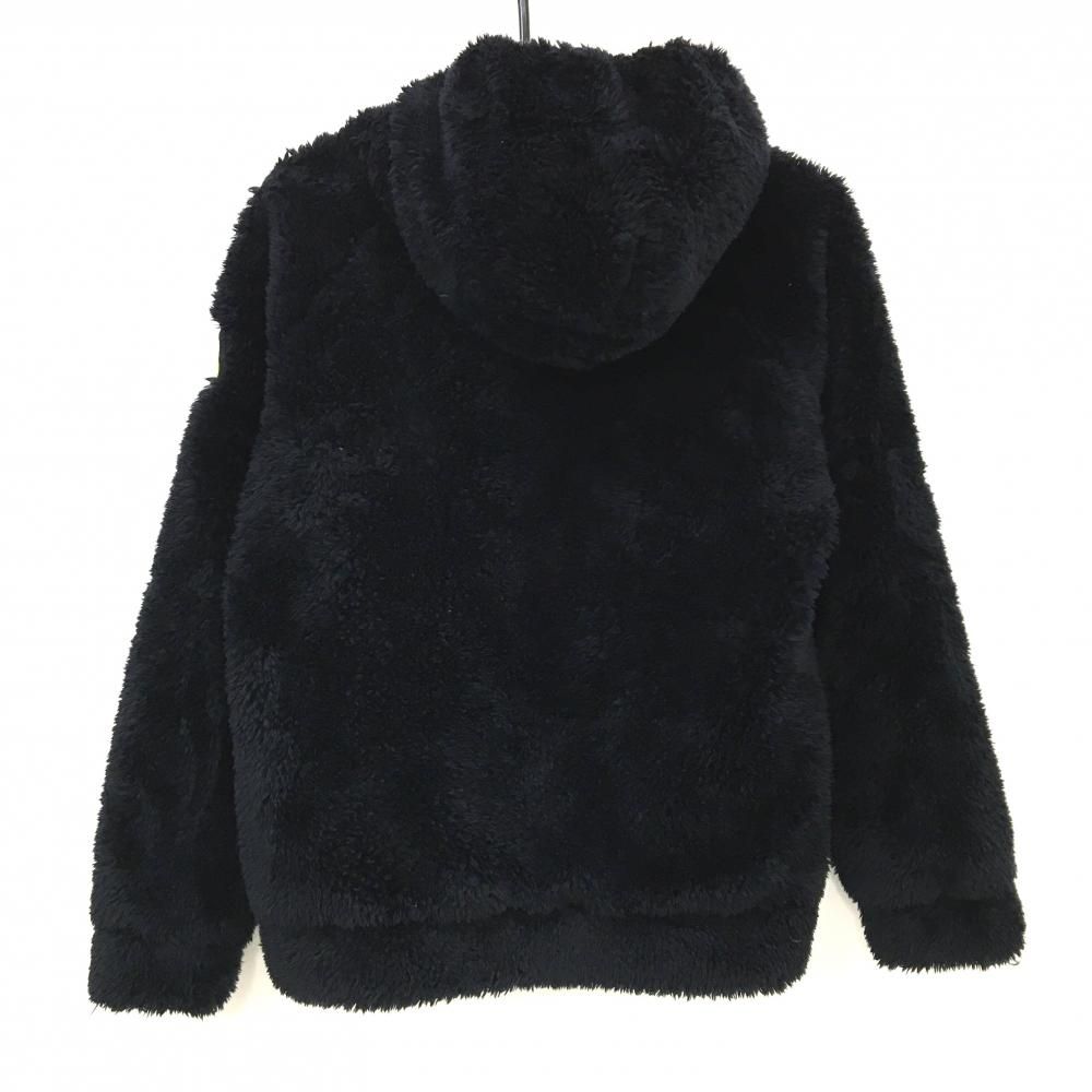 美品】パーリーゲイツ ボアジップパーカー ダークネイビー ワッペン