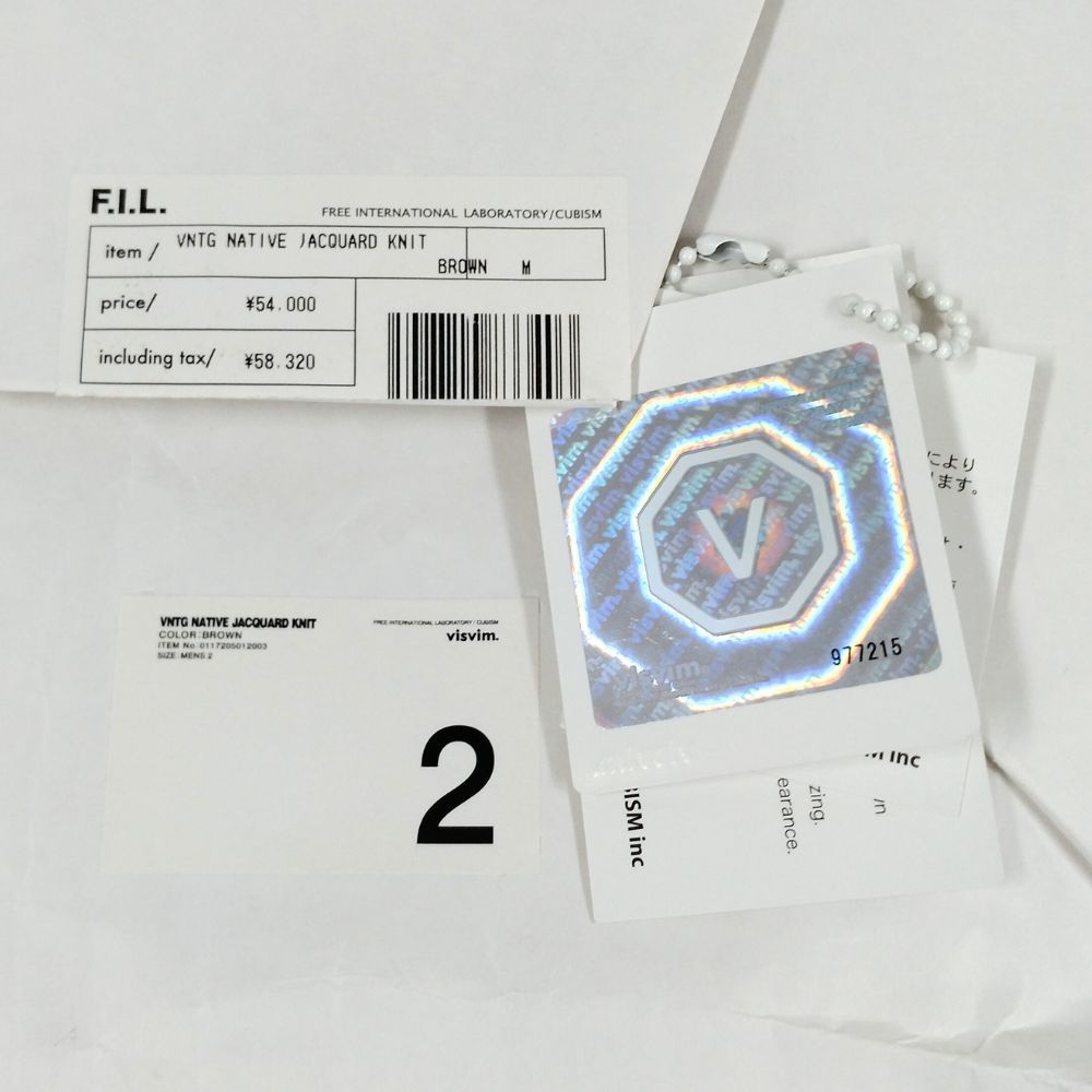 VISVIM ビズビム 品番 0117205012003 VNTG NATIVE JACOUARD KNIT
