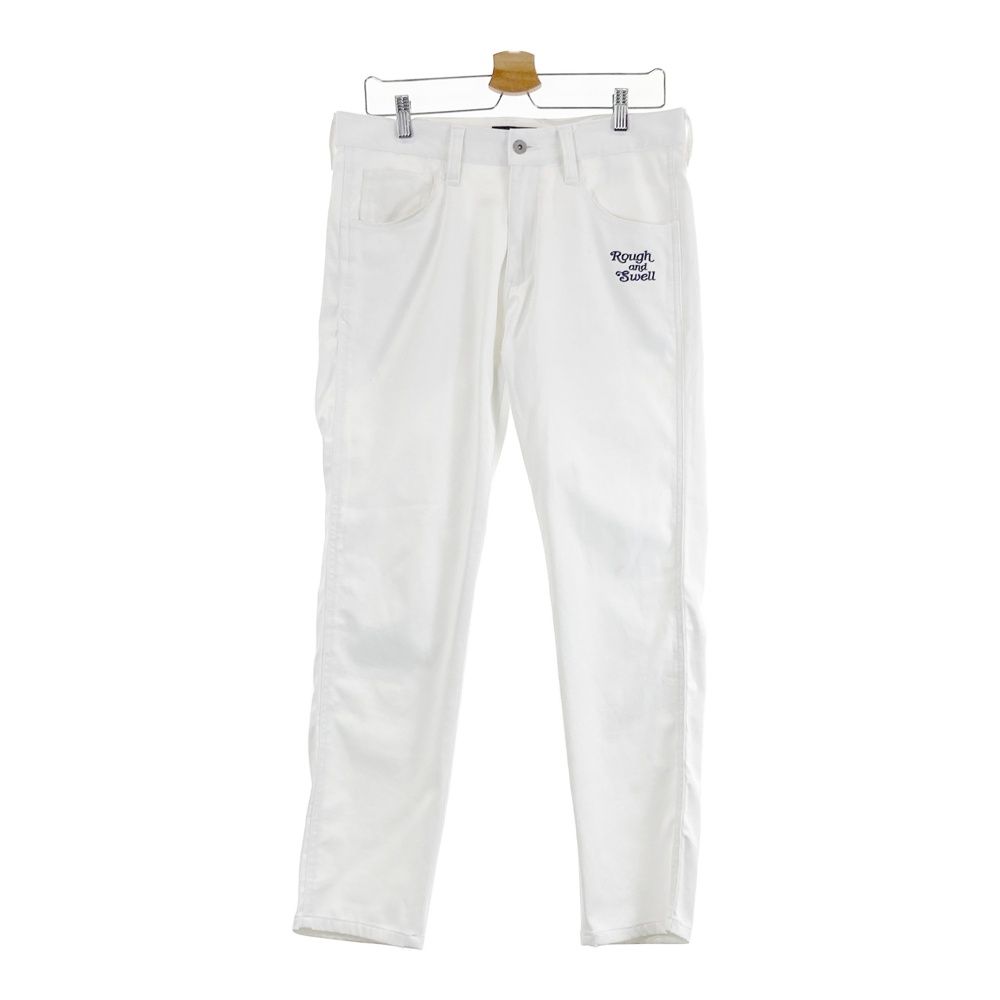 サイズ M ROUGH SWELL ラフアンドスウェル モデル ロングパンツ リネン混 ホワイト系 ゴルフウェア メンズ ストスト