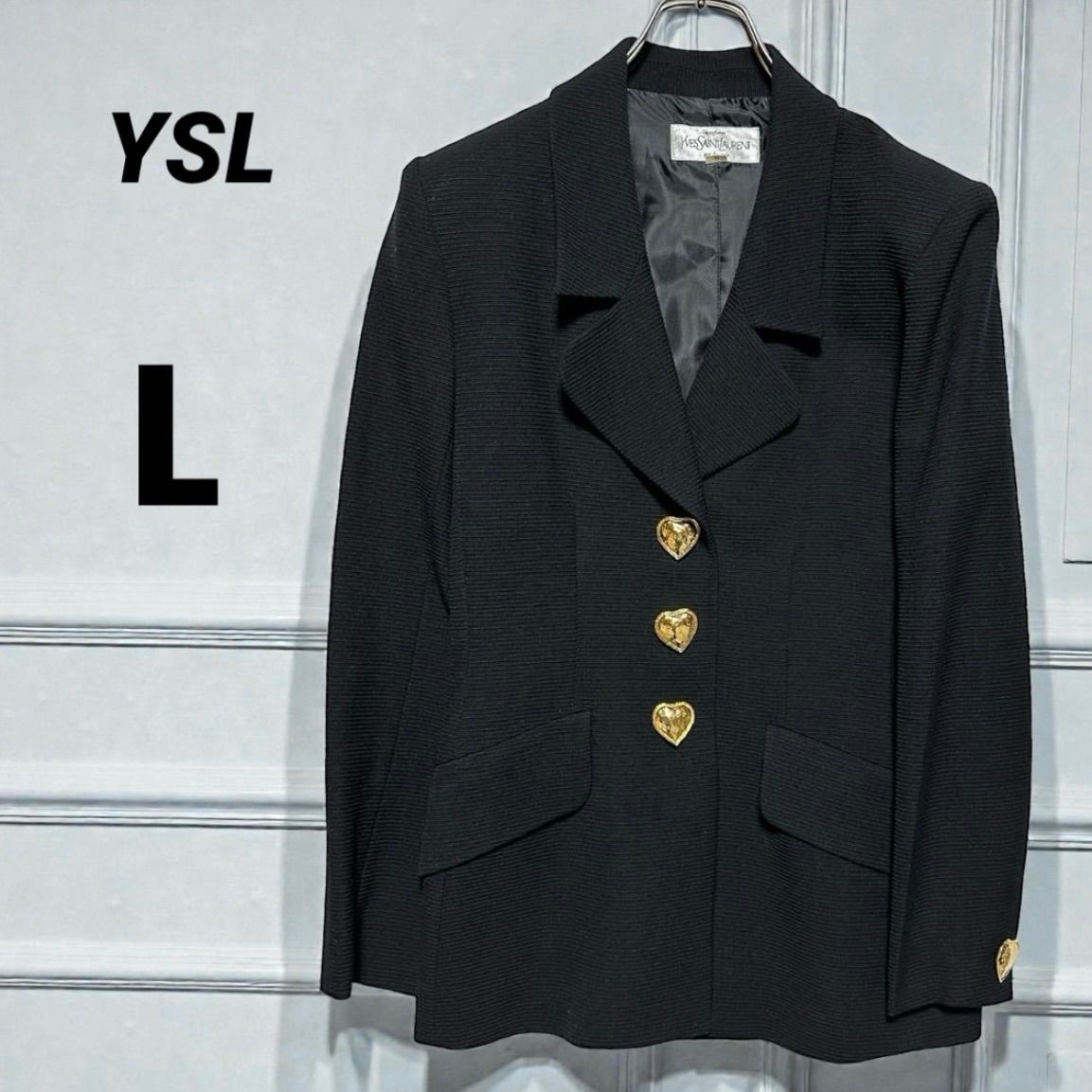 イヴサンローラン YSL テーラードジャケット 11号 L相当 ハートボタン