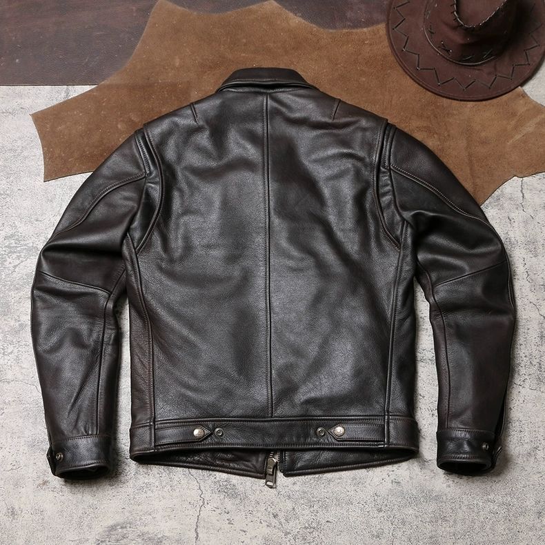 全 ♥ ヴィンテージ加工 テーラードカラー レザージャケット ソフト 無塗装マット仕上げ 牛革 ライダース 男女兼用 本革コート K