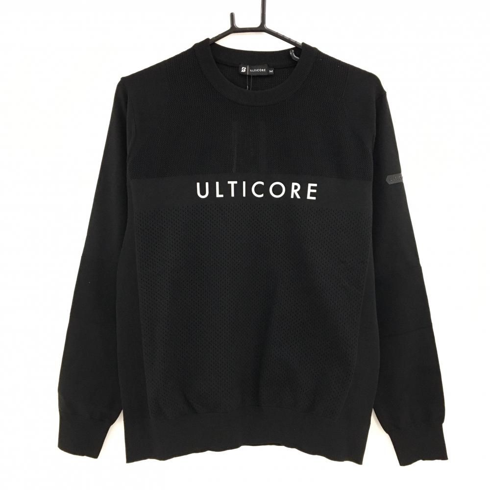 ブリヂストン セーター 黒 一部メッシュ調 ULTICORE ニット メンズ M ゴルフウェア Bridgestone