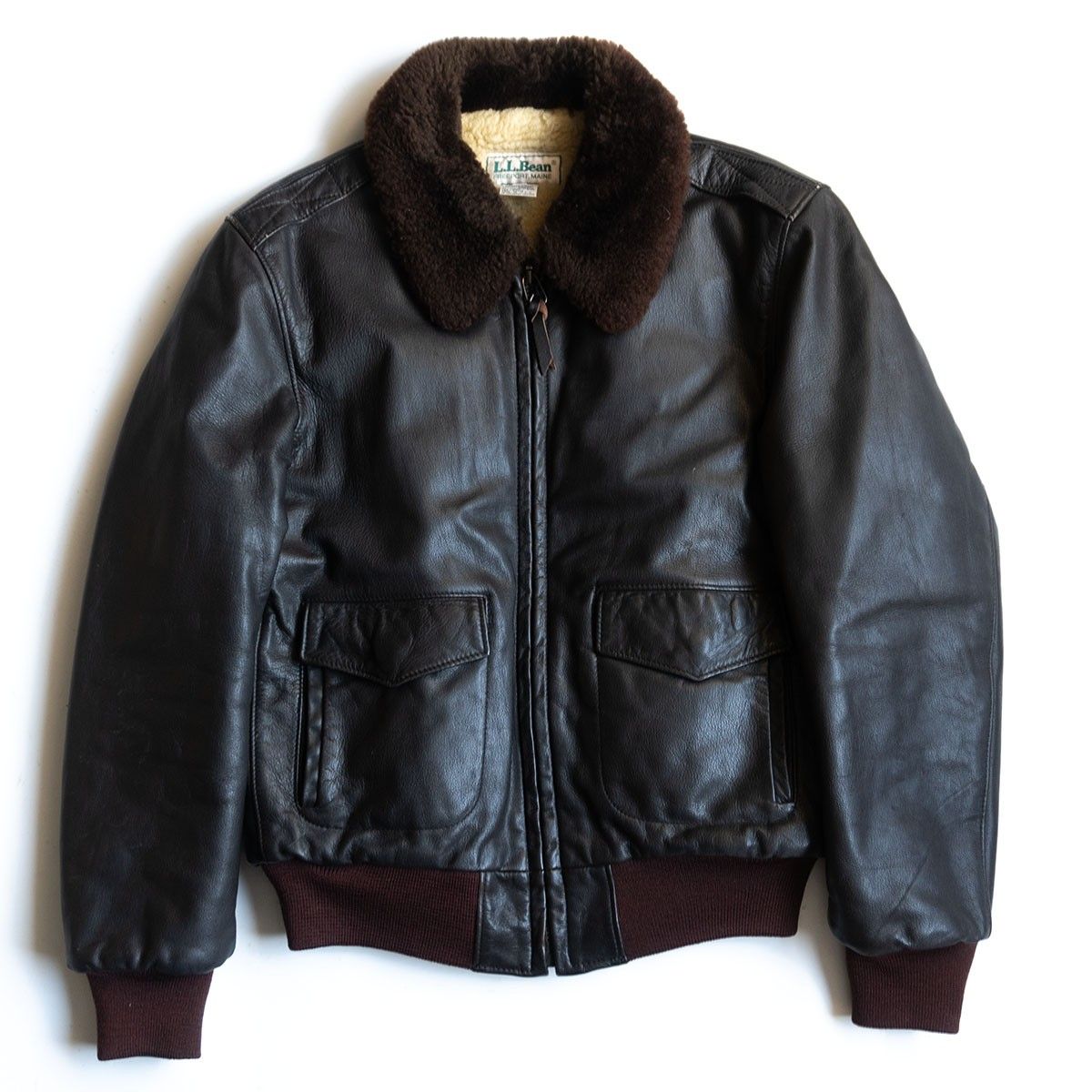 80s/USA製】L.L.BEAN【G-1 レザー フライトジャケット】42 ブラウン 