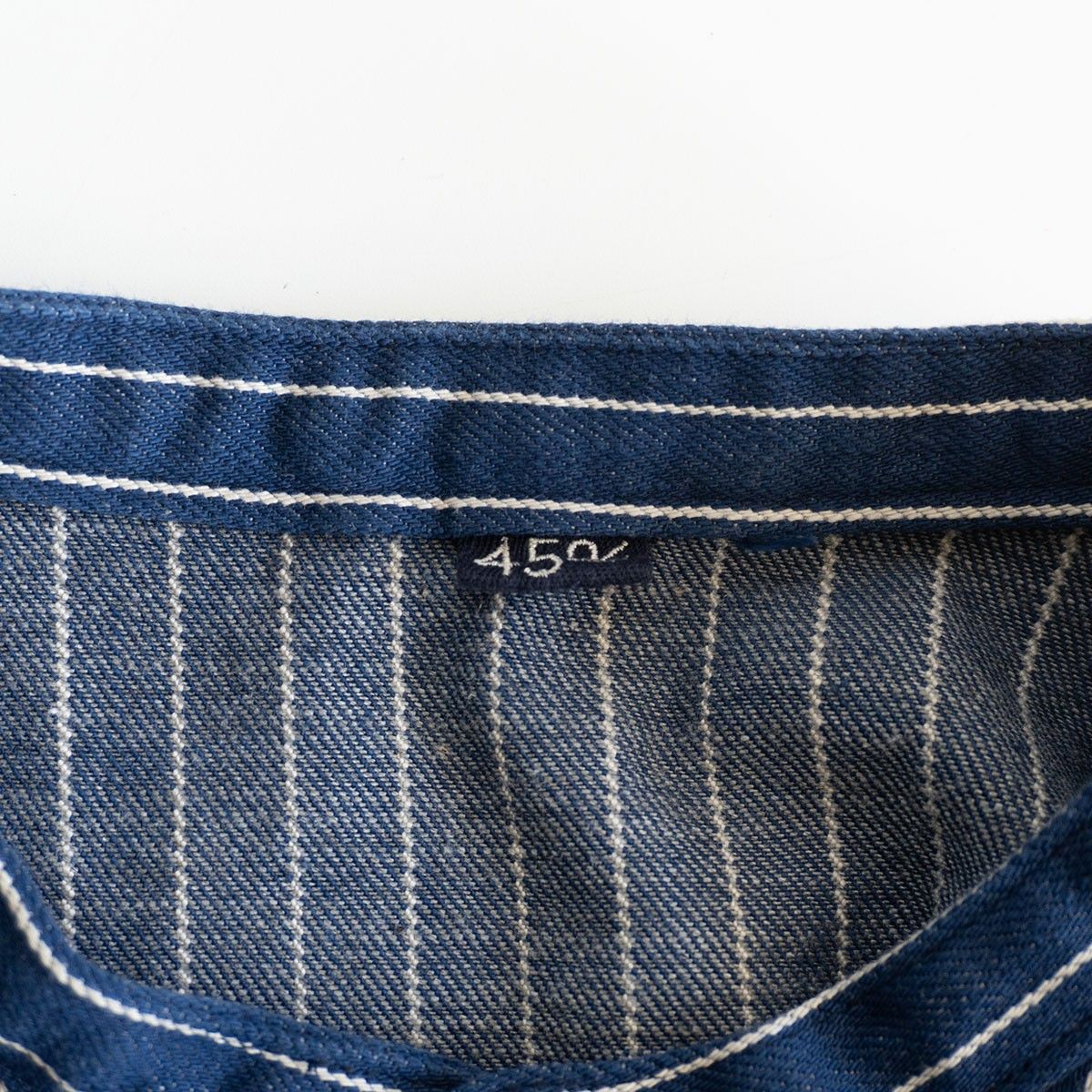 美品】45R【ONEONE いろいろデニムのプルフリルチュニック