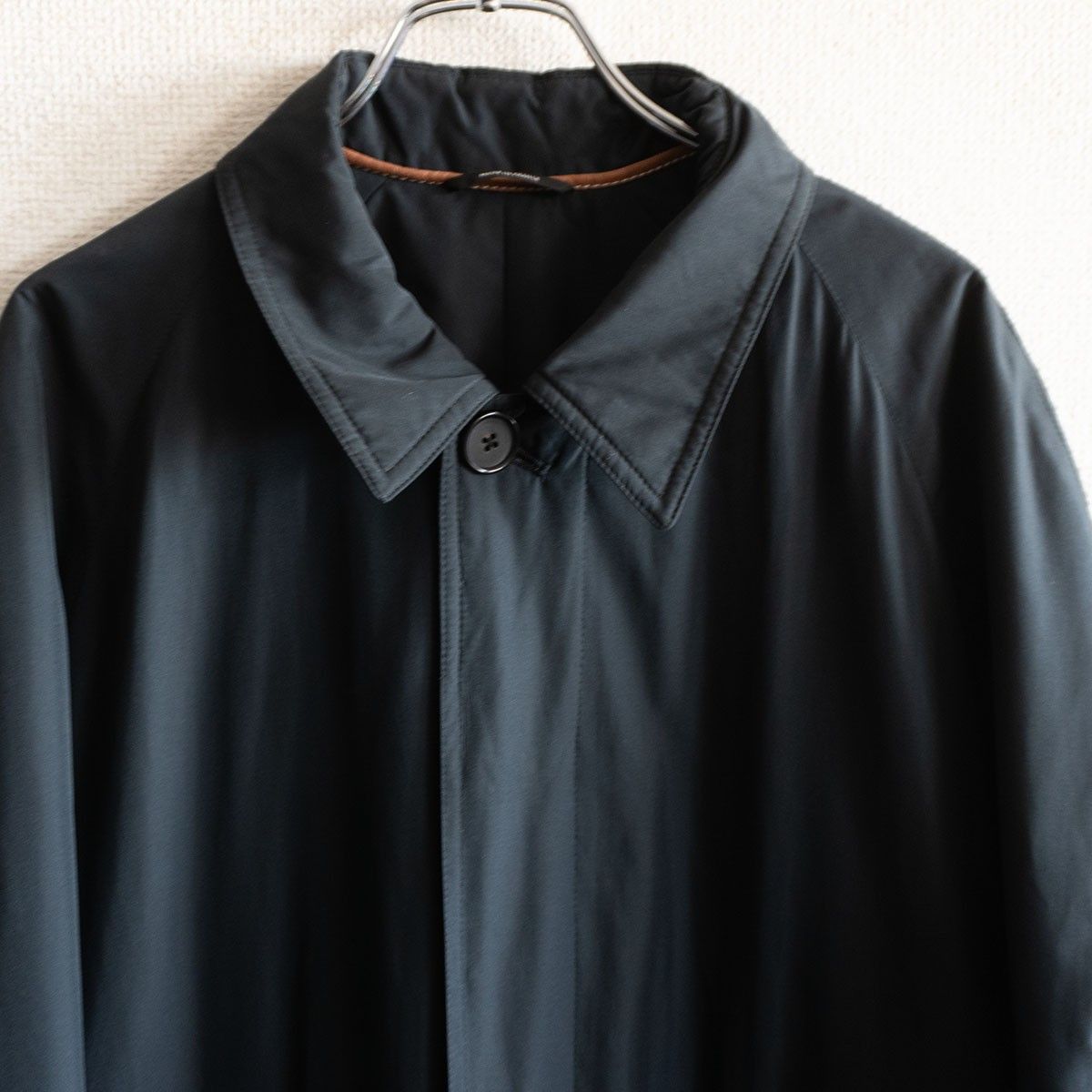 サイズ52】 HERMES 【中綿 ステンカラーコート】ネイビー エルメス