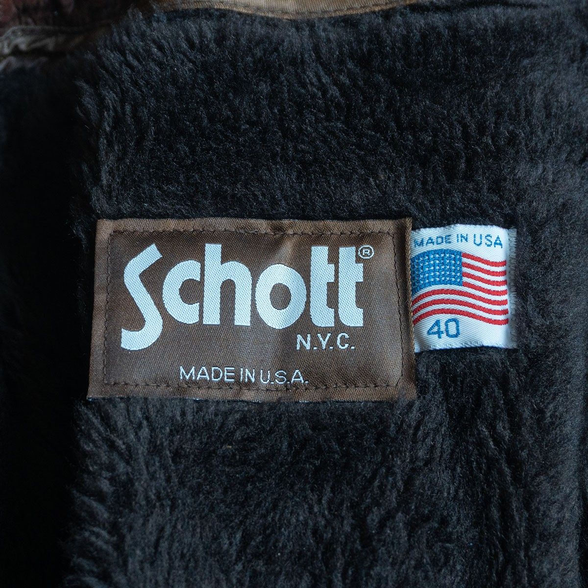 美品】SCHOTT【643E/シングルライダースジャケット】40 ブラウン 襟 