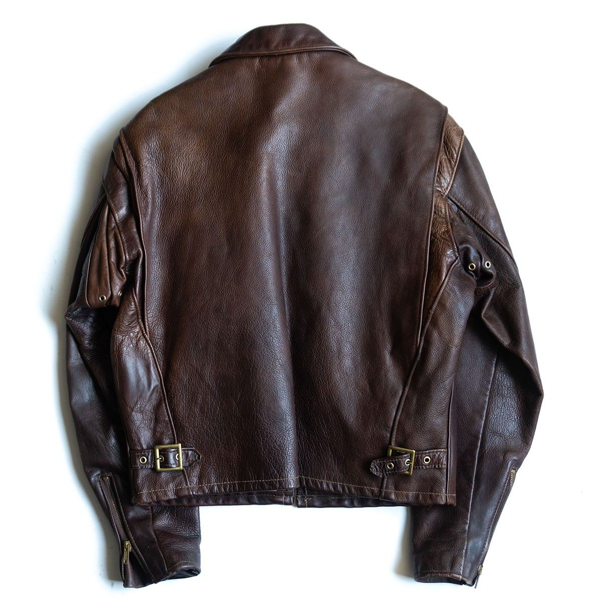 美品】SCHOTT【643E/シングルライダースジャケット】40 ブラウン 襟