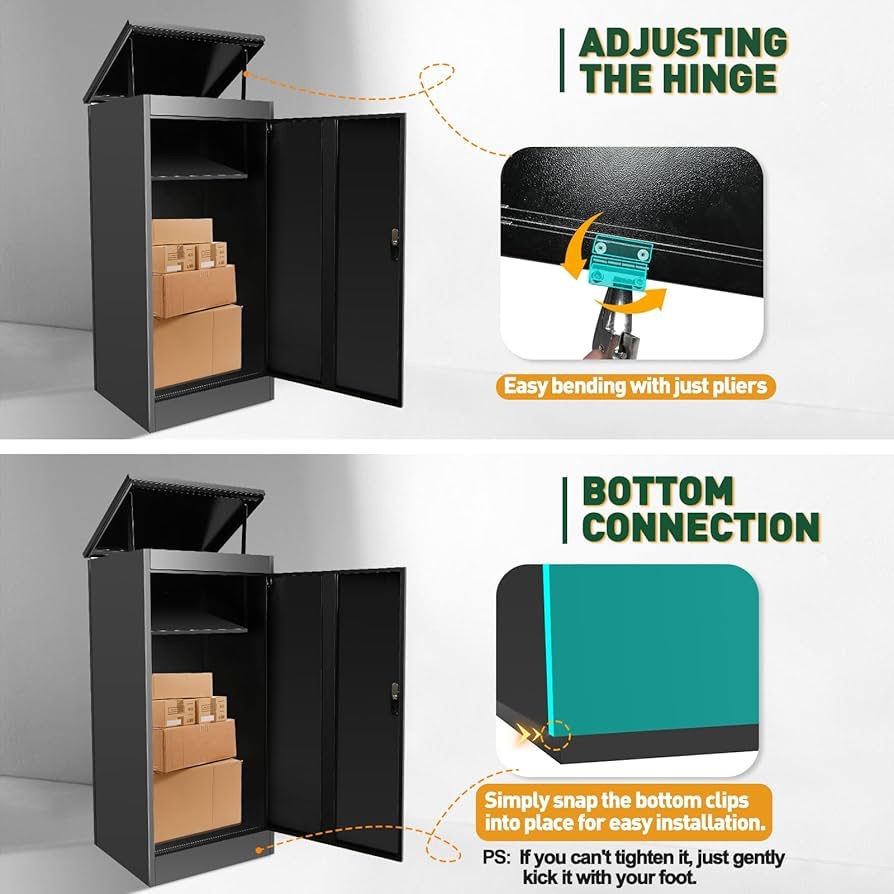 盗難防止亜鉛メッキ鋼 屋外ポーチ用防水荷物配達ボックス