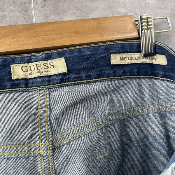 GUESS BRIT ROCKER NARROW ブルー ボタンフライ デニムジーンズパンツ 