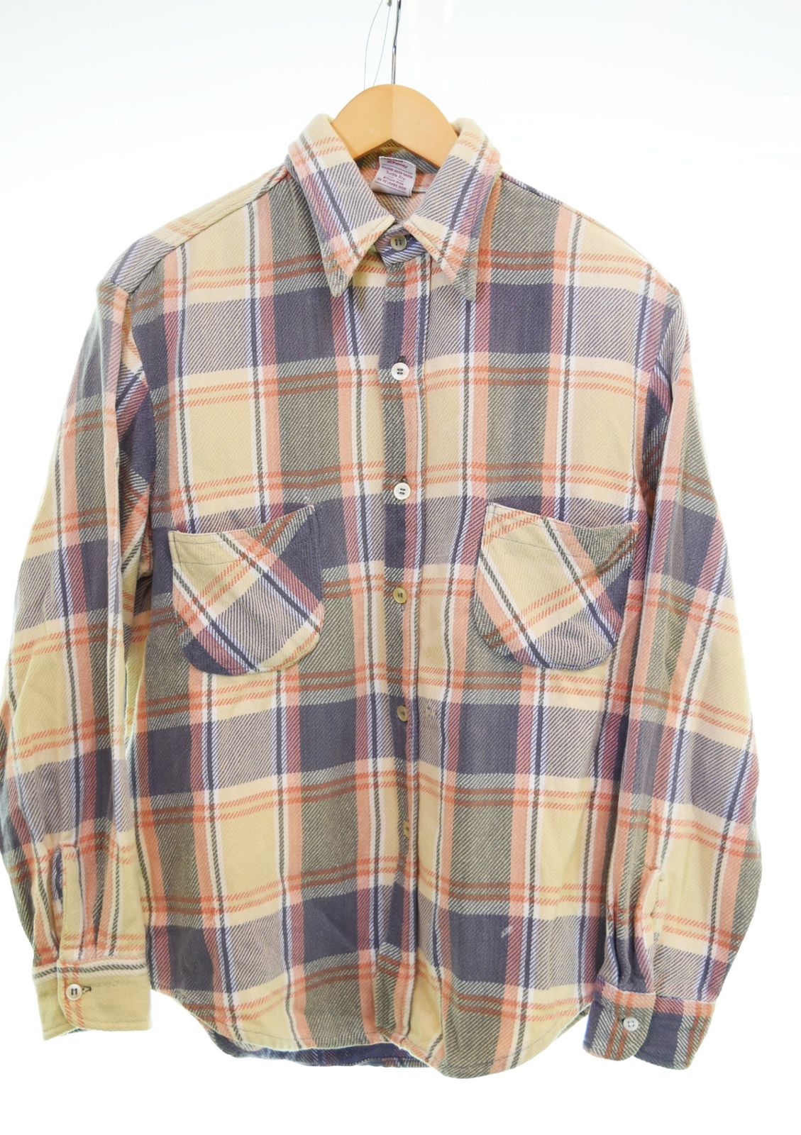 ビッグマック BIG MAC 70 s JCPenny ヘビーネルシャツ チェックシャツ リペアあり 長袖シャツ マルチ Lサイズ 103 MT 3534