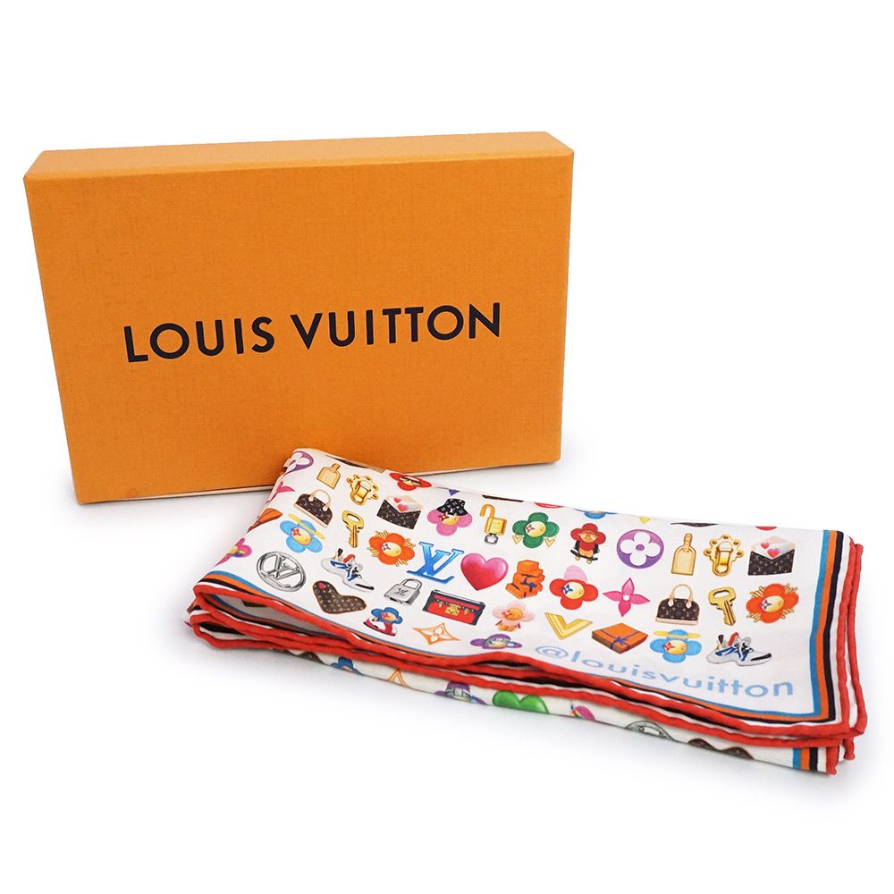ルイ ヴィトン カレ バンダナ LV文字 ヴィヴィエンヌ スカーフ シルク