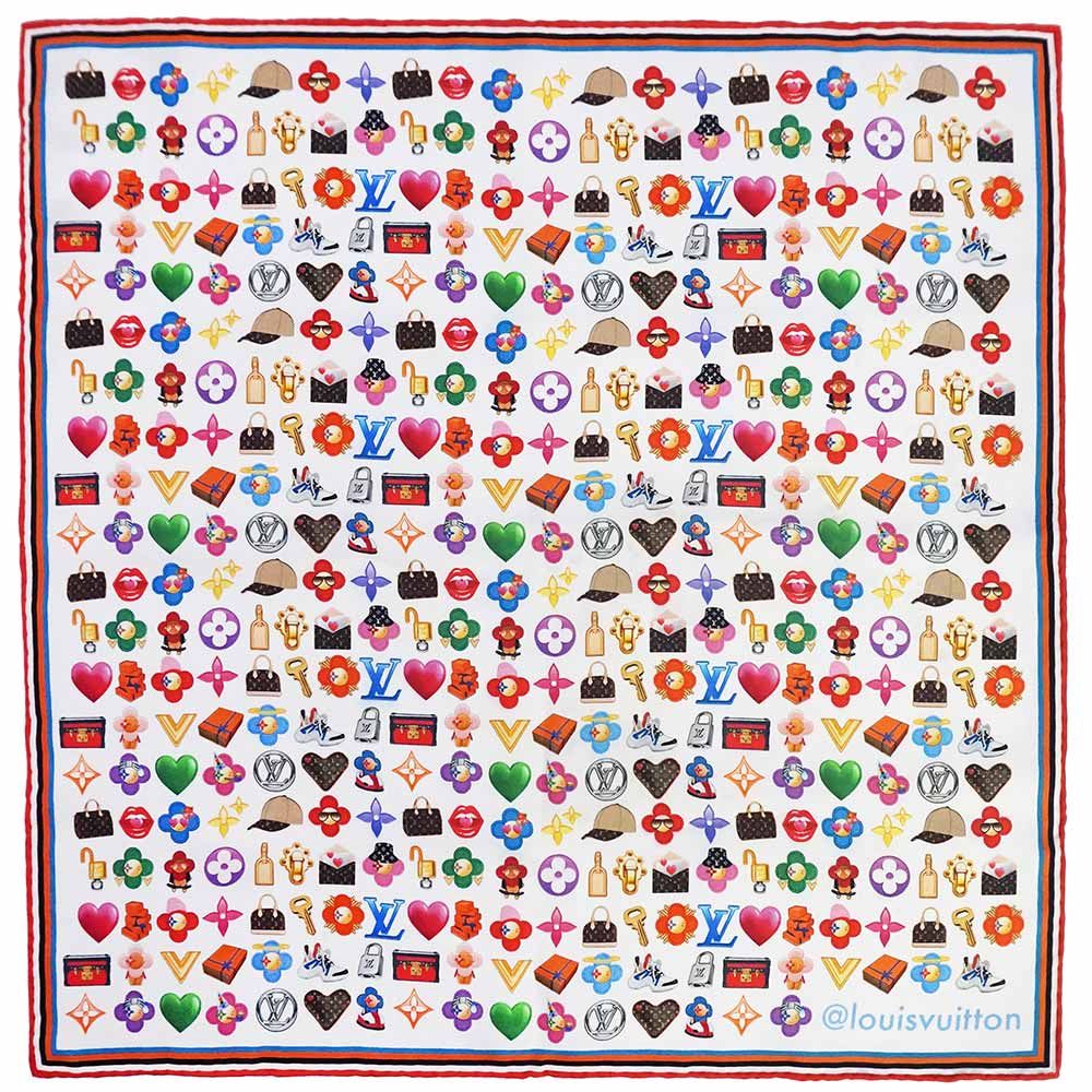 ルイ ヴィトン カレ バンダナ LV文字 ヴィヴィエンヌ スカーフ シルク