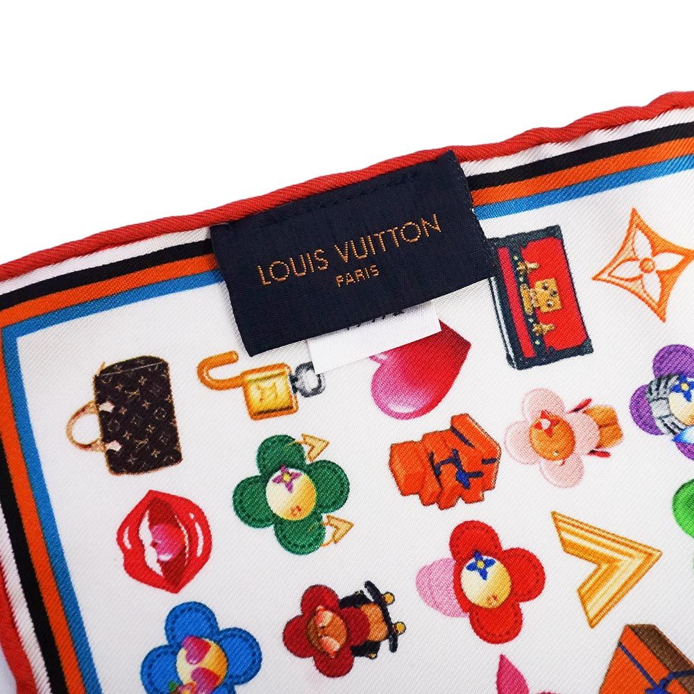 ルイ ヴィトン カレ バンダナ LV文字 ヴィヴィエンヌ スカーフ シルク