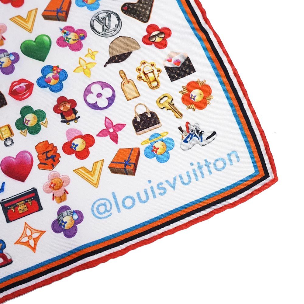 ルイ ヴィトン カレ バンダナ LV文字 ヴィヴィエンヌ スカーフ シルク