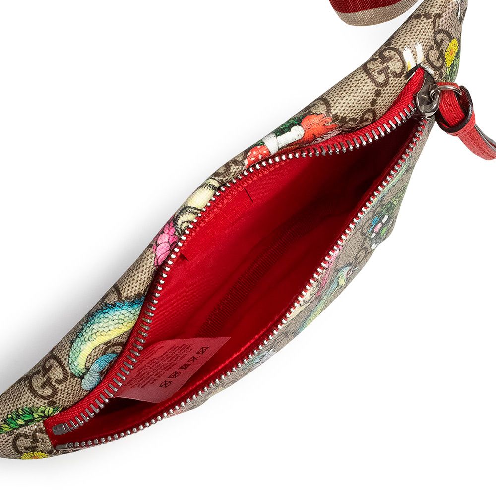 グッチ ヒグチユウコ チルドレンズ ベルトバッグ ウエストポーチ GGスプリームキャンバス ベージュ レッド シルバー金具 502095 GUCCI