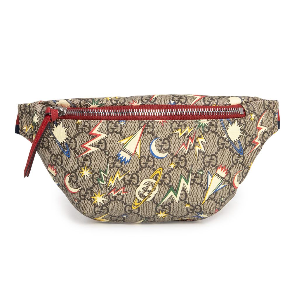 グッチ チルドレンズ GGスペース ベルト ウエストバッグ GGスプリームキャンバス ベージュ マルチ シルバー金具 502095 GUCCI