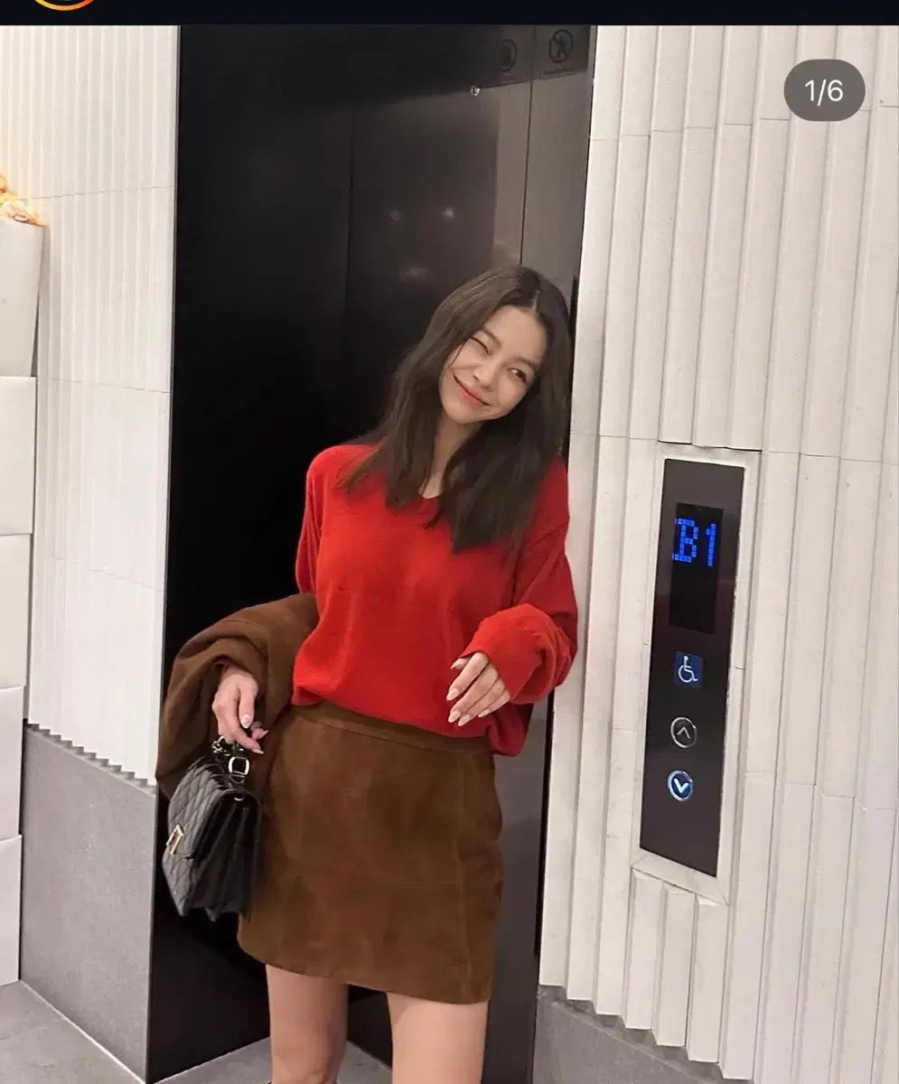 Ceeci マホガニー ゴートスエード スカート s