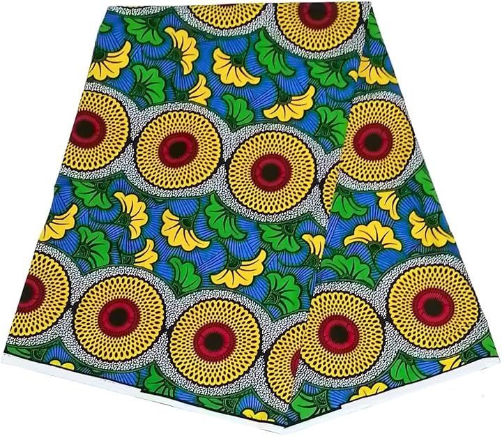 KINOKINO アフリカ布 アフリカンプリント アフリカンファブリック 生地 (C コットン約270cm)