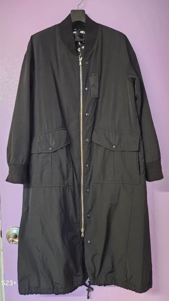 LUCKY ラッキーシュエトゥ ブラック ロング ブルゾン コート free 77 サイズ