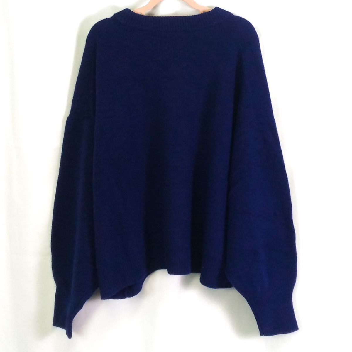 SHIPS シップス Quaranciel Aqua カシミヤ ブレンド ドルマン ニット 青 フリーサイズ 〇