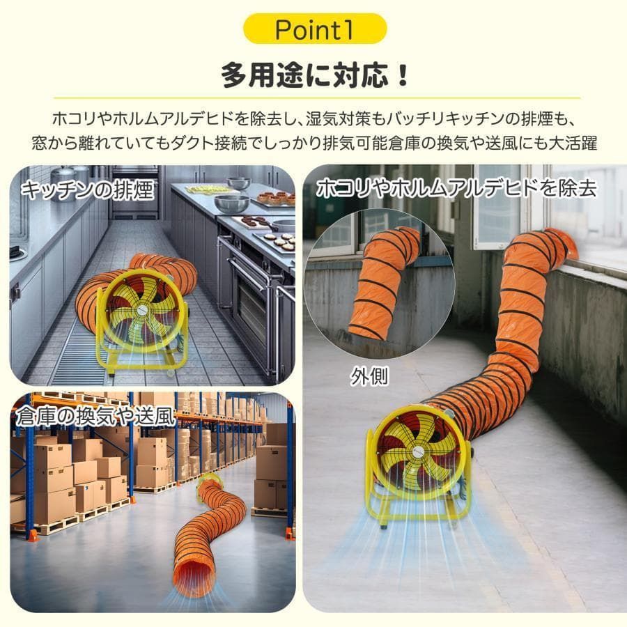 訳あり新品 小型送風機 ダクトファン 業務用 小型 強力 工場扇1373-170