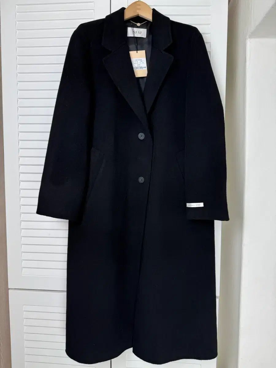 SJ SJSJ ブラック ハンドメイド ロングコート 82