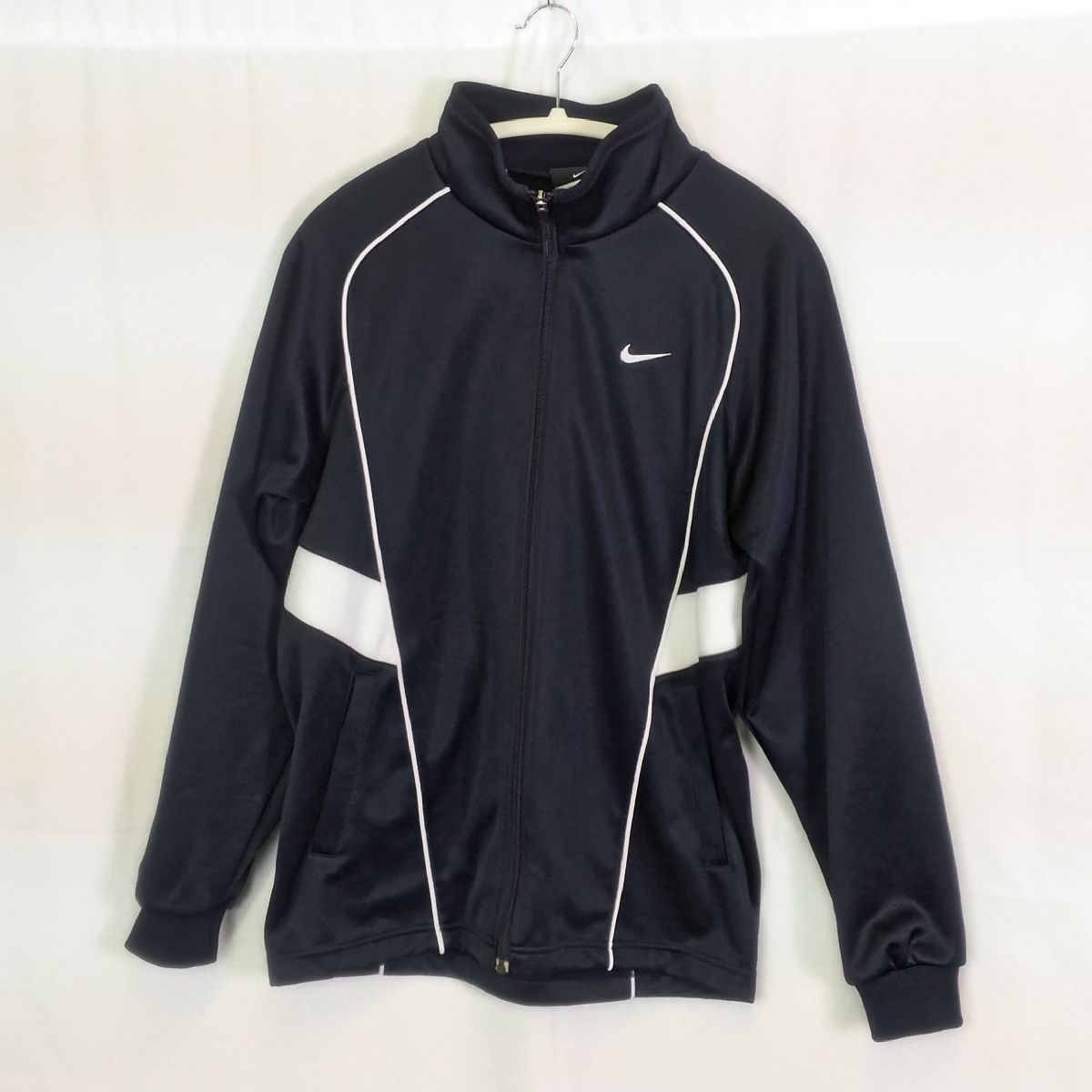 NIKE ナイキ バックプリントロゴ入りジャージ ブラック S 〇