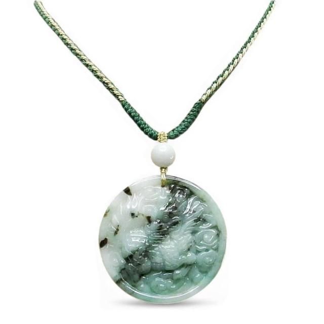 天然石柄入りひすい本翡翠麒麟キリン彫りペンダント木綿紐ネックレス 天然石柄入りひすい本翡翠麒麟キリン彫りペンダント木綿紐ネックレス