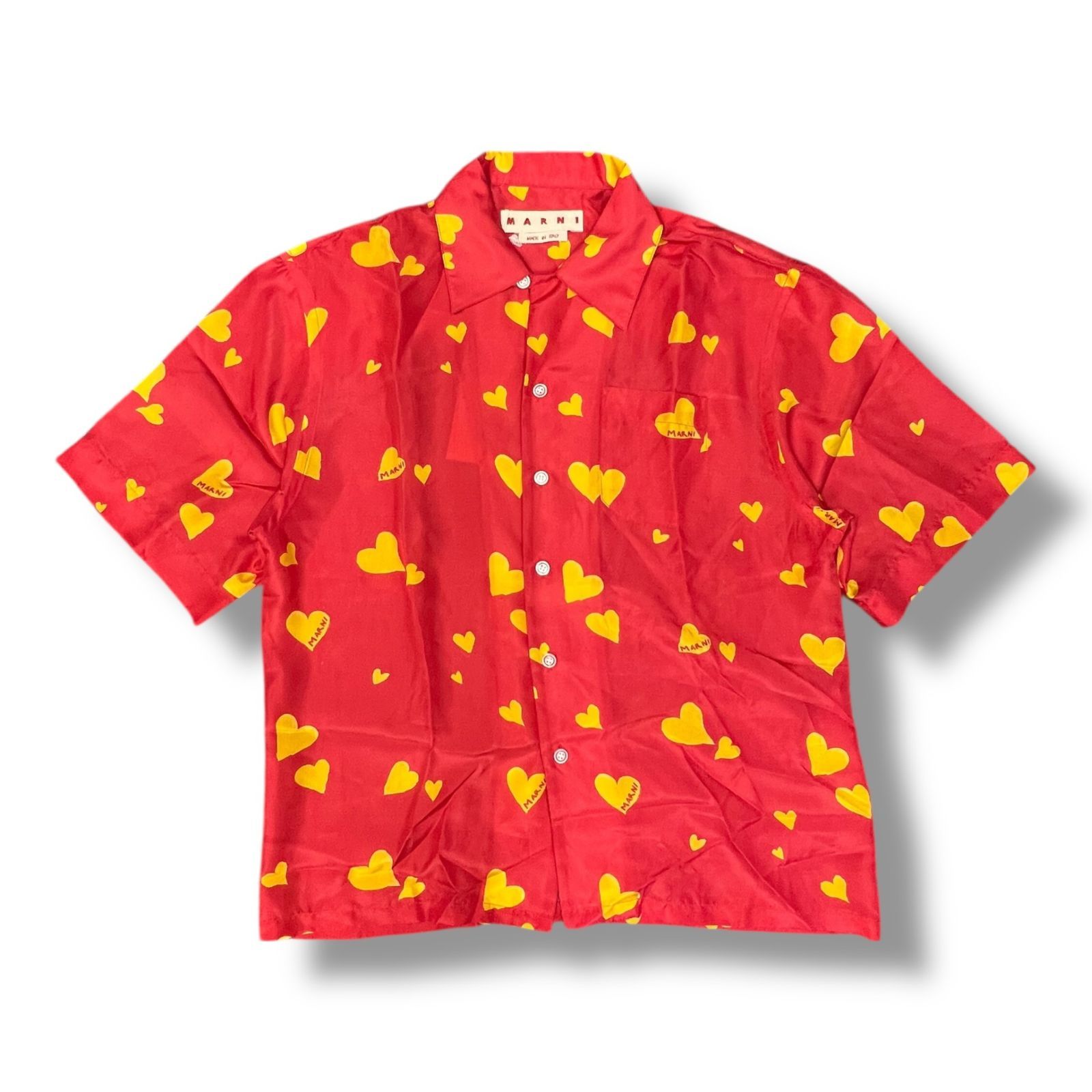 国内正規 MARNI 23AW Heart silk shirt ハートシルクシャツ 半袖シャツ 