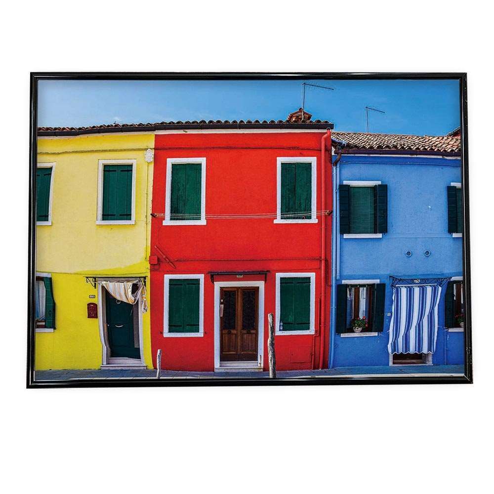 B 約73 x 103 cm ki-poster-53 カラフル 建物 海外 フォト ポスター 選べる全サイズ＆用紙 インテリア オシャレ アート モダン 横