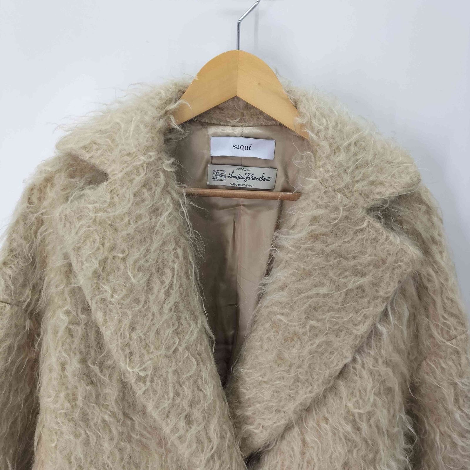 ユーズドフルギ USED古着 ウールモヘア シャギー ショートジャケット