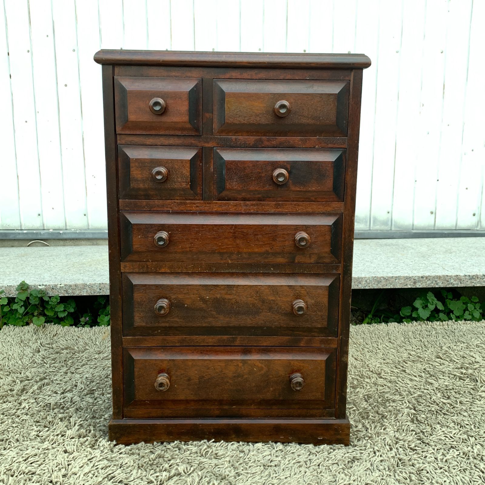 民芸家具 チェスト 5段 樺材 和モダン 収納家具 小引き出し 焼印あり 北海民芸 HM 0187