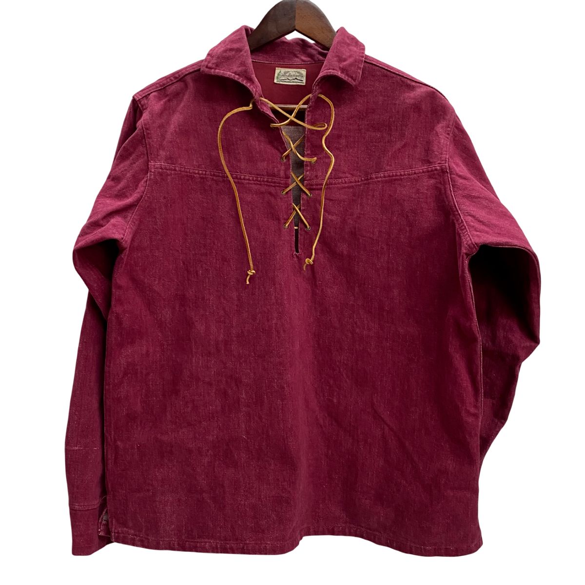 ヴィンテージ Punderson 60 s 70 レースアップ デニムプルオーバーシャツ ジャケット ワインレッド 201 MT 4872 VB