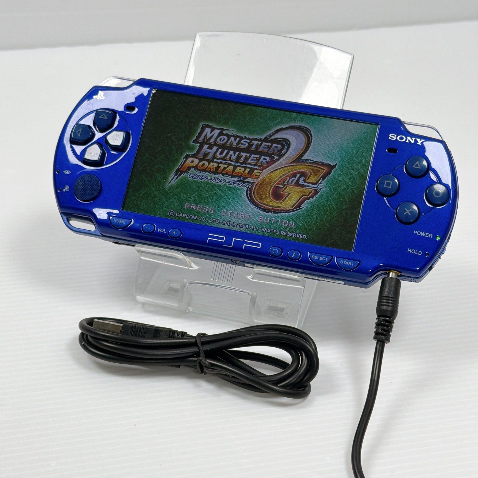 PSP 2000 メタリックブルー 遊べるセット 外装 FW 6 61 ソニー プレイステーション ポータブル SONY PlayStation Portable