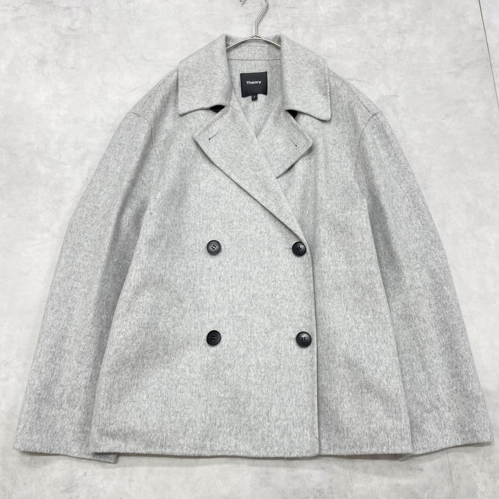 Theory ダブルフェイス　ピーコート サイズP ライトグレーグレー Theory セオリー CASUAL PEACOAT B ショートコート ダブルフェイス