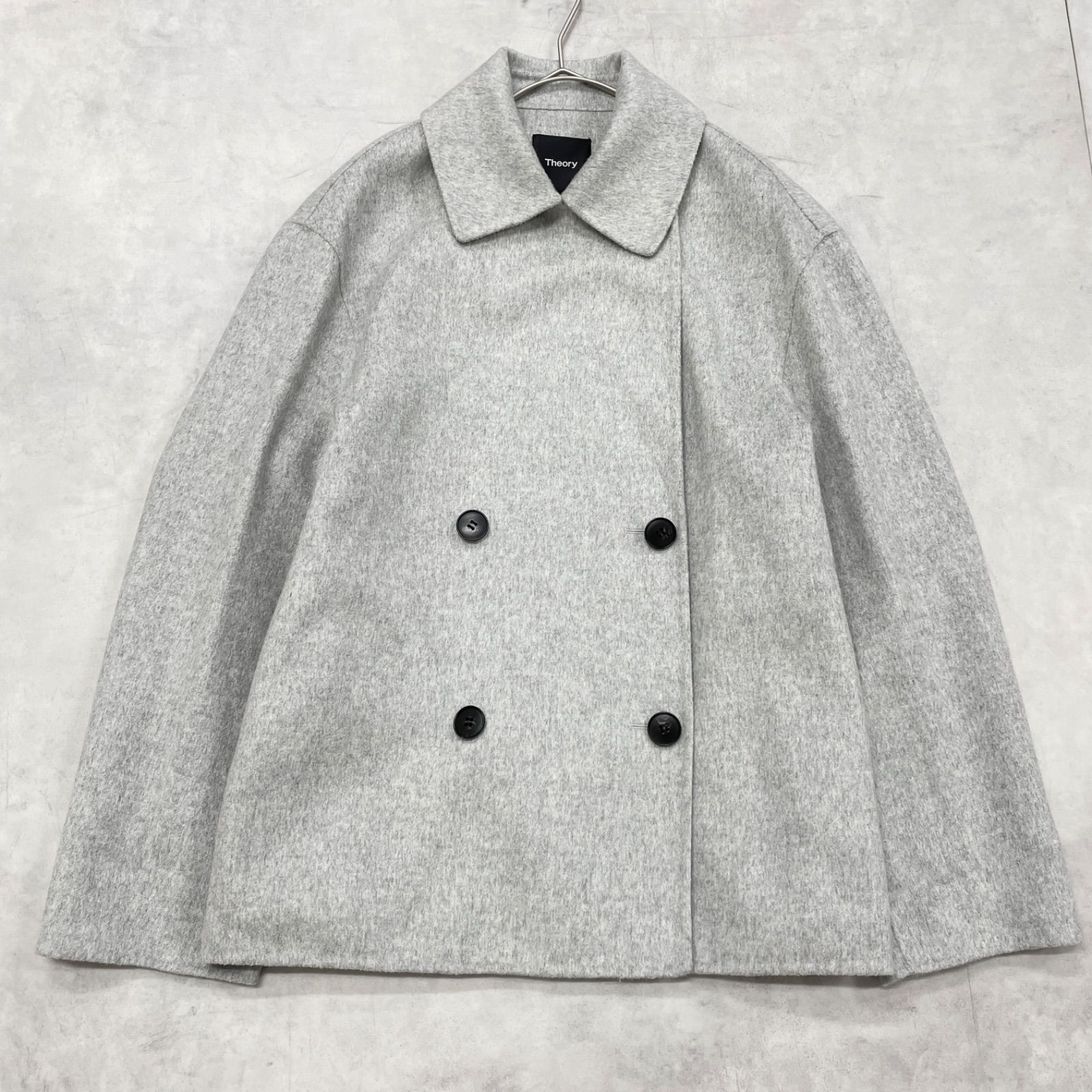 Theory セオリー ショートコート グレー レディース ジャケット ウール Theory セオリー CASUAL PEACOAT B ショートコート ダブルフェイス