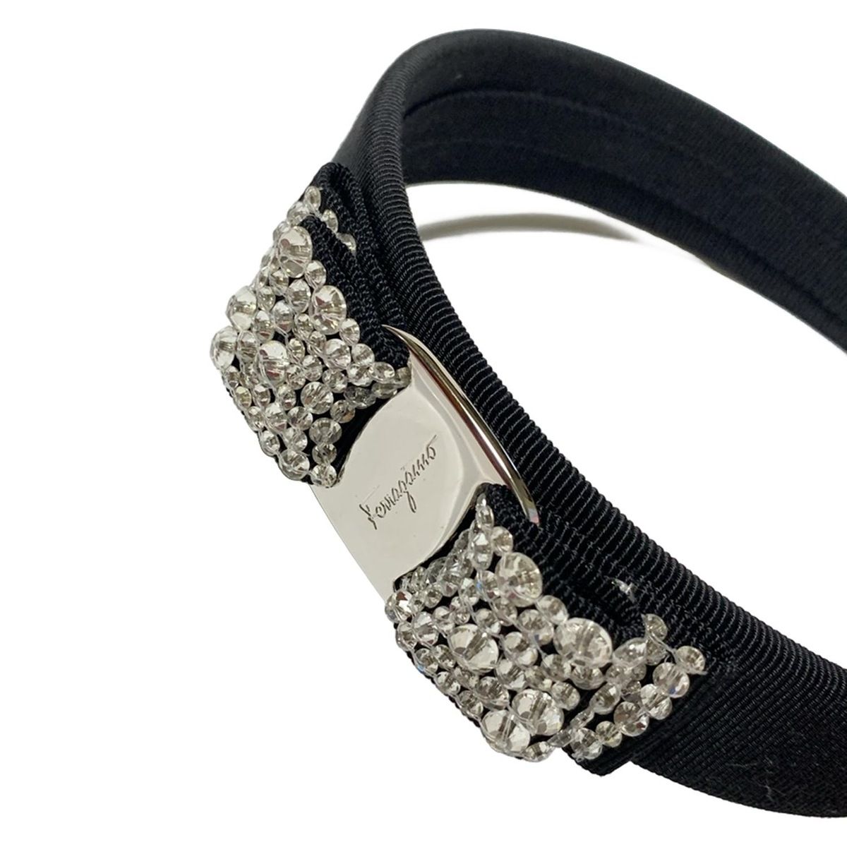 サルバトーレフェラガモ 美品 ヴァラリボン ラインストーンカチューシャ FERRAGAMO/SalvatoreFerragamo(サルバトーレフェラガモ) カチューシャ