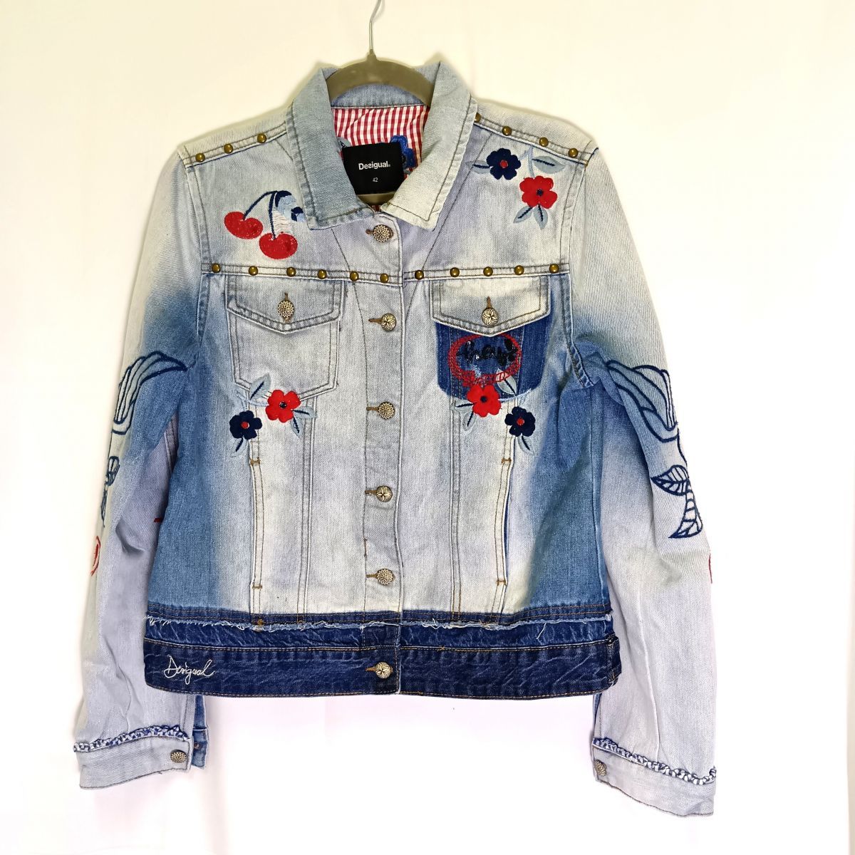 ウォッシュタイプ刺繍Gジャン 刺繍 デニム ジャケット 42 〇□