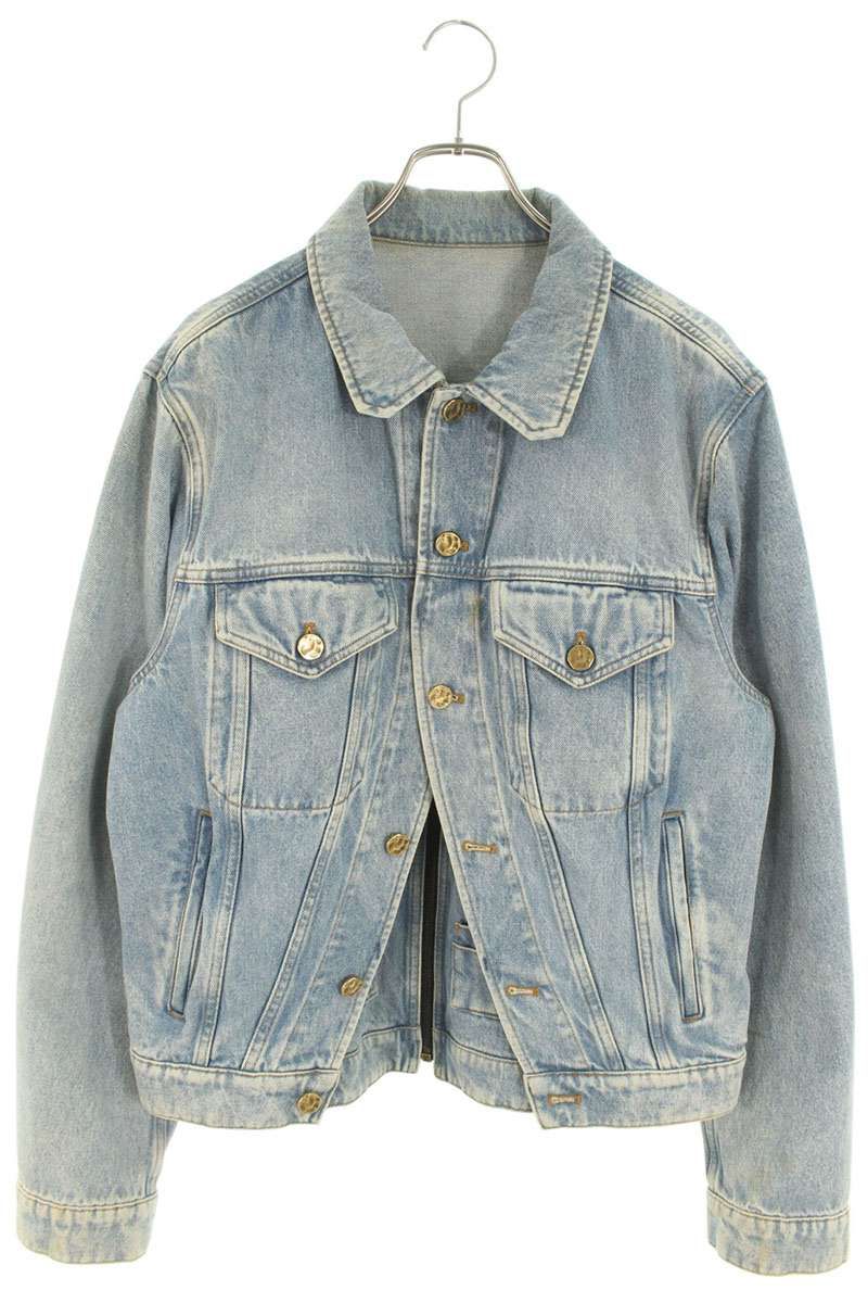 ルイヴィトン 19 SS ウォッシュ加工ダブルフロントデニムジャケット メンズ 50