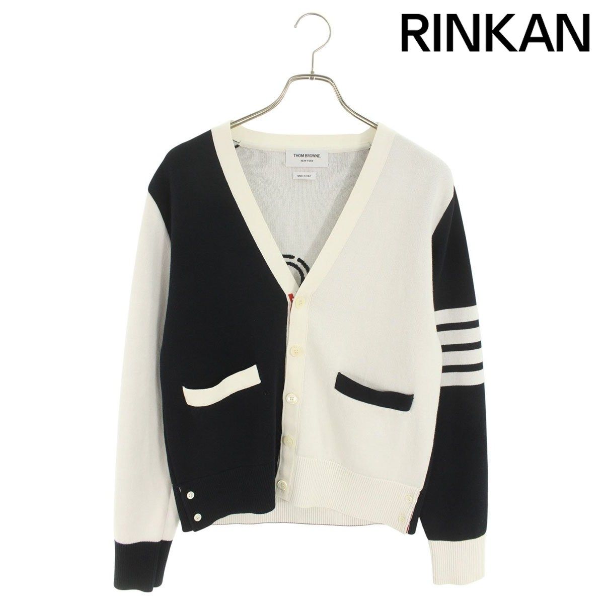 トムブラウン MKC 406 F- 4 BARドッグ柄コットンカーディガン メンズ 1