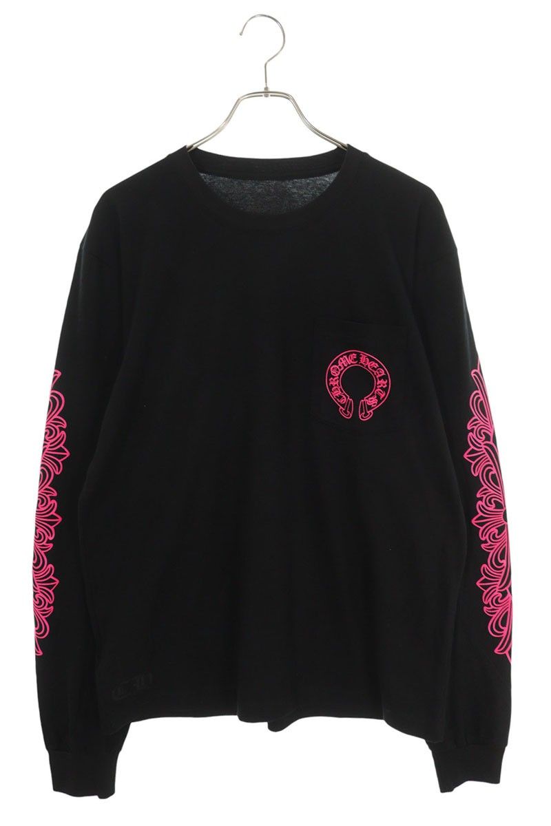 クロムハーツ CH L S 1 袖フローラルバックホースシュープリント長袖カットソー メンズ