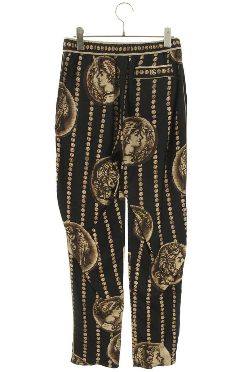 ドルチェアンドガッバーナ シルク総柄ロングパンツ メンズ 44
