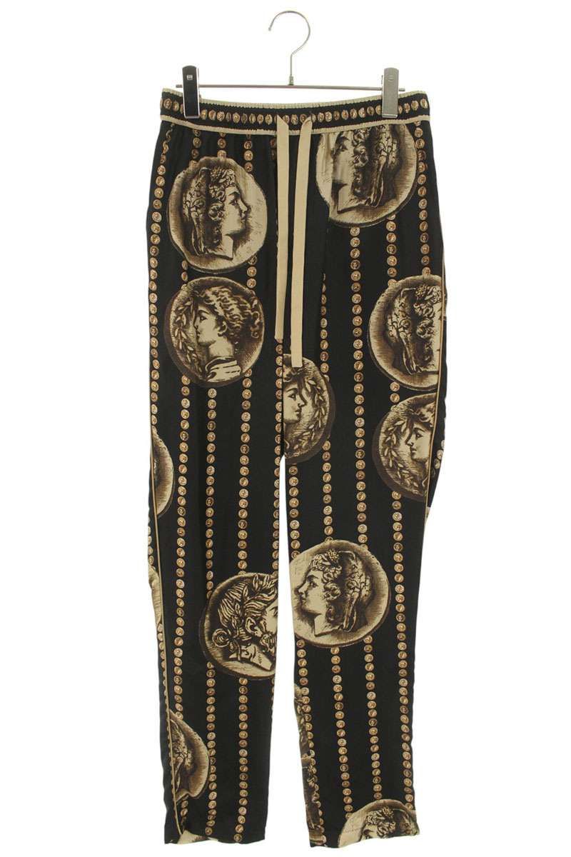 ドルチェアンドガッバーナ シルク総柄ロングパンツ メンズ 44